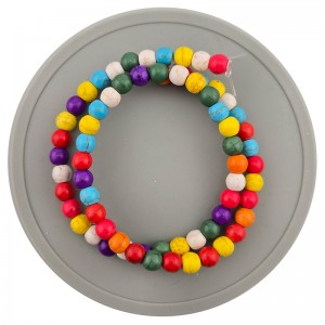비즈팡 [J3-1-03]원석라운드 6mm 멀티하울라이트 ,1줄(약36cm)