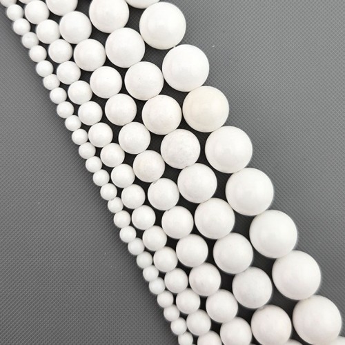 비즈팡 [J1-201-03]원석라운드 4mm 마산옥(화이트) ,반줄