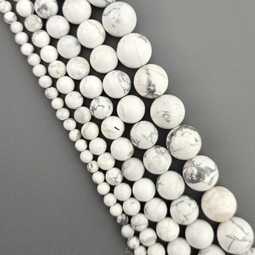 비즈팡 [J1-201-04]원석라운드 4mm 백송석 ,반줄