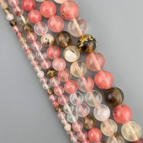 비즈팡 [J1-201-10]원석라운드 4mm 철호정 ,반줄