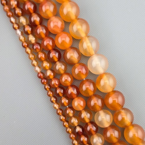 비즈팡 [J1-201-11]원석라운드 4mm 천연홍마노/커넬리언 ,반줄