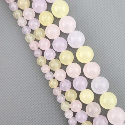 비즈팡 [J1-210-22]원석라운드 8mm 신백옥착색(파스텔) ,반줄