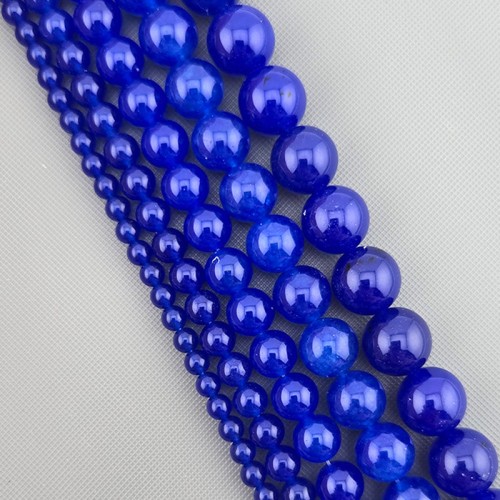 비즈팡 [J1-210-10]원석라운드 10mm 신백옥착색(사파이어) ,반줄