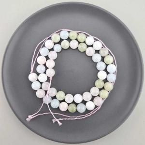 비즈팡 [J10-1-14]원석라운드 8mm 착색옥 제이드믹스(2) ,1줄(45개)