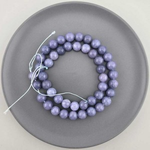 비즈팡 [J10-1-08]원석라운드 8mm 착색옥 청보라(11) ,1줄(45개)