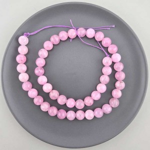 비즈팡 [J10-1-06]원석라운드 8mm 착색옥 라벤더(5) ,1줄(45개)