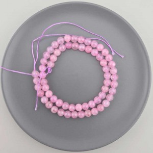 비즈팡 [J10-1-06]원석라운드 6mm 착색옥 라벤더(5) ,1줄(60개)