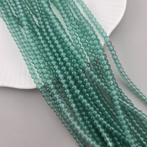 비즈팡 [J10-3-10]원석라운드 3mm 합성석 다크민트(8) ,1줄(180개)