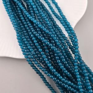 비즈팡 [J10-3-13]원석라운드 3mm 합성석 블루지르콘(13) ,1줄(180개)