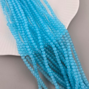 비즈팡 [J10-3-14]원석라운드 3mm 합성석 아쿠아블루(4) ,1줄(180개)