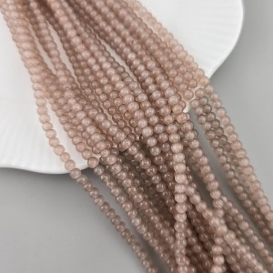 비즈팡 [J10-3-17]원석라운드 3mm 합성석 코코아(19) ,1줄(180개)