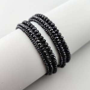비즈팡 [J2-402-02]원석론델컷 3mm 블랙스피넬 ,반줄