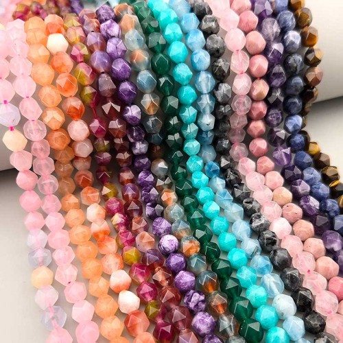 비즈팡 [J1-820-00]원석삼각컷팅 8mm 합성석 천연석 17종 모음 ,반줄