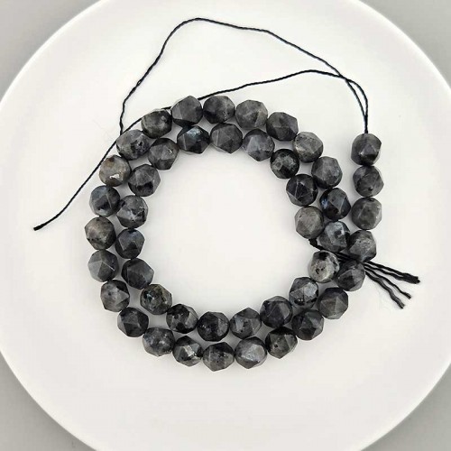 비즈팡 [J1-820-12]원석삼각컷팅 8mm 합성석 래브라도라이트 ,반줄