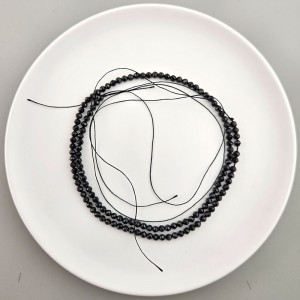 비즈팡 [J1-803-04]원석축구볼컷 3mm 블랙스피넬 Black Spinel ,반줄