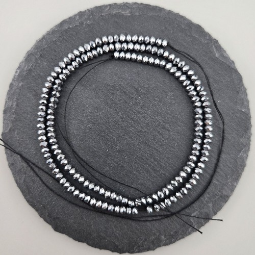 비즈팡 [J1-314-03]원석론델컷 3mm 테라헤르츠 순도99.9% (건강팔찌용) ,반줄