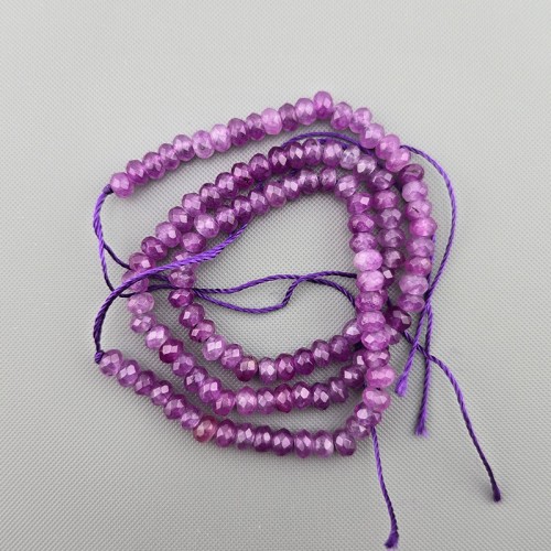 비즈팡 [J1-302-09]원석 옥론델 커팅 4mm 천연석 자수정 ,반줄(약17cm)