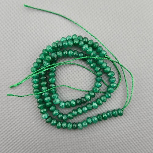 비즈팡 [J1-302-12]원석 옥론델 커팅 4mm 합성석 초록그린착색 ,반줄(약17cm)
