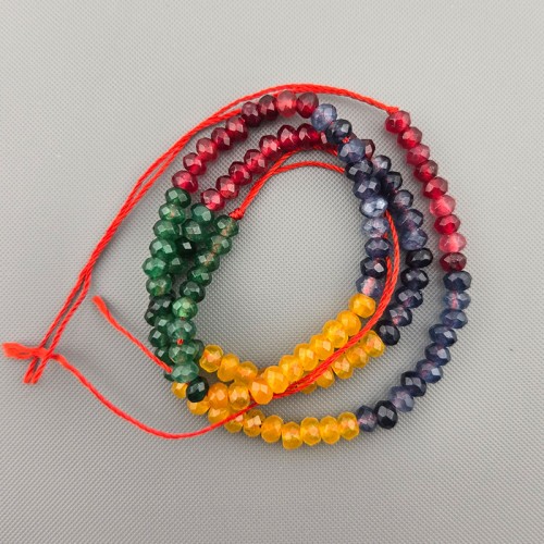 비즈팡 [J1-302-18]원석 옥론델 커팅 4mm 합성석 컬러혼합착색 ,반줄(약17cm)