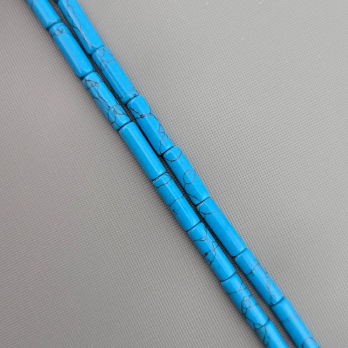 비즈팡 [J1-304-01]원석 원통 막대 파이프 4x14mm 블루터키석 ,반줄(약18cm)