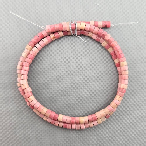 비즈팡 [J1-305-04]원석 원통 막대 4x2.5mm 홍원석 ,반줄(약18cm)