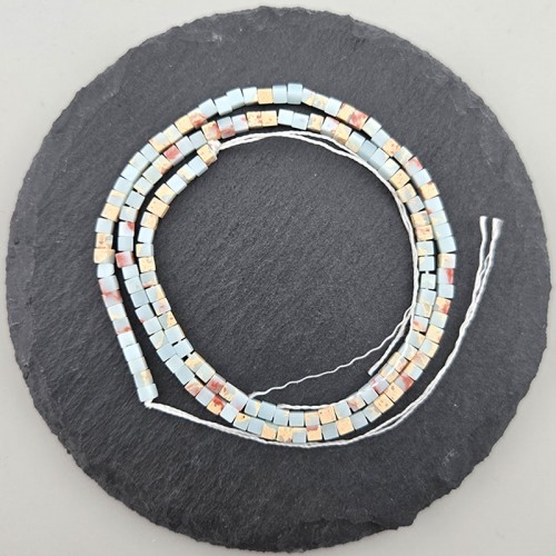 비즈팡 [J6-302-03]원석 큐브사각 2.5mm 임페리얼재스퍼 ,반줄(약18cm)