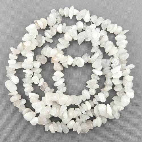 비즈팡 [J1-41-03]원석 칩스 대 천연석 백옥 ,1줄(약80cm)