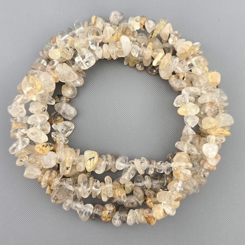 비즈팡 [J1-41-19]원석 칩스 대 천연석 금침수정 ,1줄(약80cm)