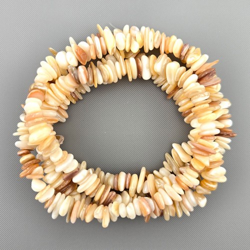 비즈팡 [J1-41-20]자개 칩스 대 천연석 베이지자개  ,1줄(약80cm)