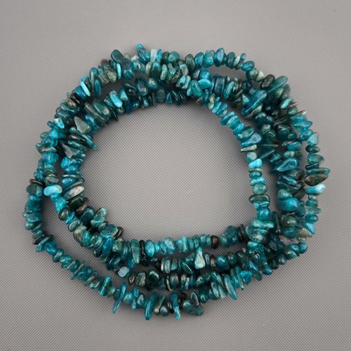 비즈팡 [J1-42-20]원석 칩스 소 천연석 블루아파타이트 ,1줄(약80cm)