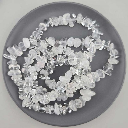 비즈팡 [J1-44-01]원석 칩스 특대 백수정 크리스탈쿼츠 ,1줄(약80cm)