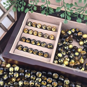 비즈팡 [J1-622-00]원석옴자 10mm 십이간지 십이지간 12가지동물 한자 오닉스 호안석 금박 26종 ,1개