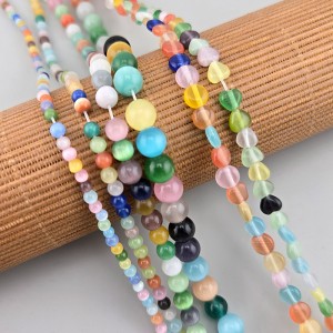 비즈팡 [J10-5-00P]캣츠아이라운드 3mm/4mm/6mm/8mm 납작원 하트 모음 ,1줄