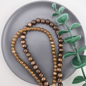 비즈팡 [J10-4-11]캣츠아이라운드 6mm 8mm 브라운 ,1줄