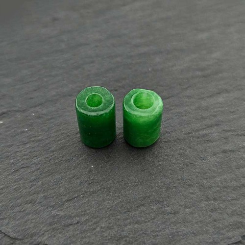비즈팡 [J2-601-04]천연옥펜던트 비취옥원기둥 8x11mm(내경2.6mm) 비취 ,1개