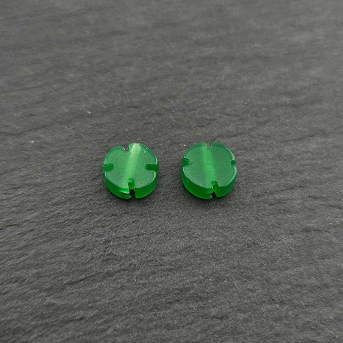 비즈팡 [J2-601-07]천연옥펜던트 비취옥네잎클로버 8mm(내경0.8mm) 비취 ,1개