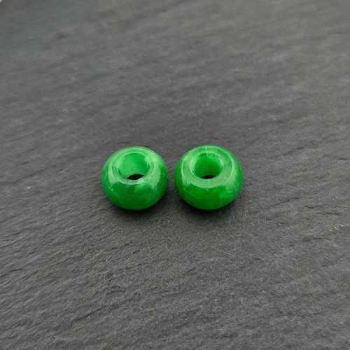 비즈팡 [J2-601-09]천연옥펜던트 비취옥론델링 10mm(내경3.3mm) 비취 ,1개