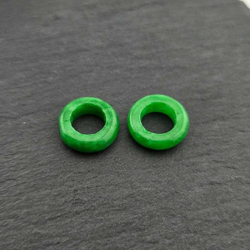 비즈팡 [J2-601-10]천연옥펜던트 비취옥공간링 13mm(내경6.9mm) 비취 ,1개