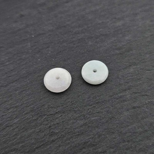 비즈팡 [J2-601-15]천연옥펜던트 버마옥납작론델 9mm(내경1mm) 민트 ,1개