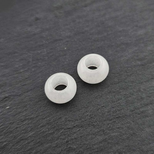 비즈팡 [J2-601-22]천연옥펜던트 백옥론델링 10mm(내경4.8mm) 화이트 ,1개