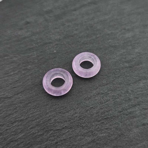 비즈팡 [J2-601-24]천연옥펜던트 백옥공간링 10mm(내경4.9mm) 라벤더착색 ,1개
