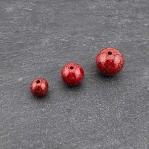비즈팡 [JS-1-04]경면주사 원광사100% 라운드볼 8mm 고순도 주사원료 코팅 ,1개
