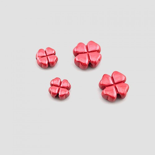 비즈팡 [JS-2-05]경면주사 펜던트 제왕사90% 네잎클로버 7.5/10.5mm (내경1.2mm) ,1개