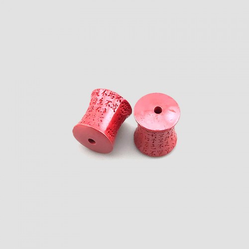 비즈팡 [JS-2-21]경면주사 제왕사90% 반야심경기둥 10x11mm (내경1.6mm) ,1개