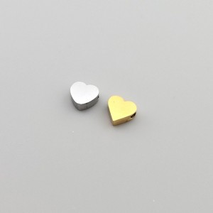 비즈팡 [S2-1-02]써지컬스틸 펜던트 하트통과형 6mm (내경1.2mm) ,1개