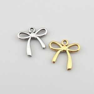 비즈팡 [S2-03-005]써지컬스틸 펜던트 발레코어 러플리본 15x15mm ,1개