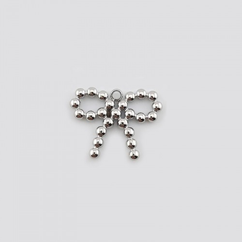비즈팡 [S8-03-001]써지컬스틸 펜던트 발레코어리본 군번리본 25x19mm 무도금  ,1개