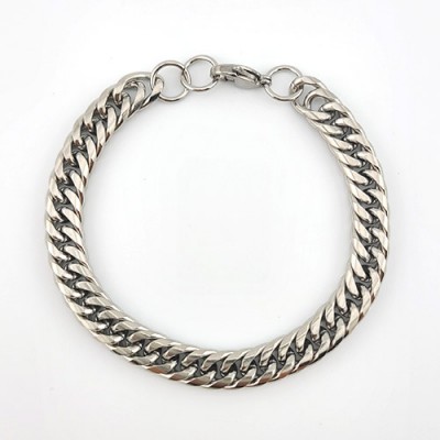 비즈팡 [STB-01]써지컬스틸 팔찌줄 랍스터+O링 약20cm 무도금 #01 ,1개