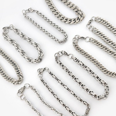 비즈팡 [STB-01]써지컬스틸 팔찌줄 랍스터+O링 약20cm 무도금 9종 모음 ,1개