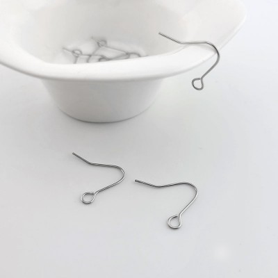 비즈팡 [S1-5-004]써지컬스틸 귀걸이 민자낚시고리 16x14mm 무도금 ,5쌍(10개)